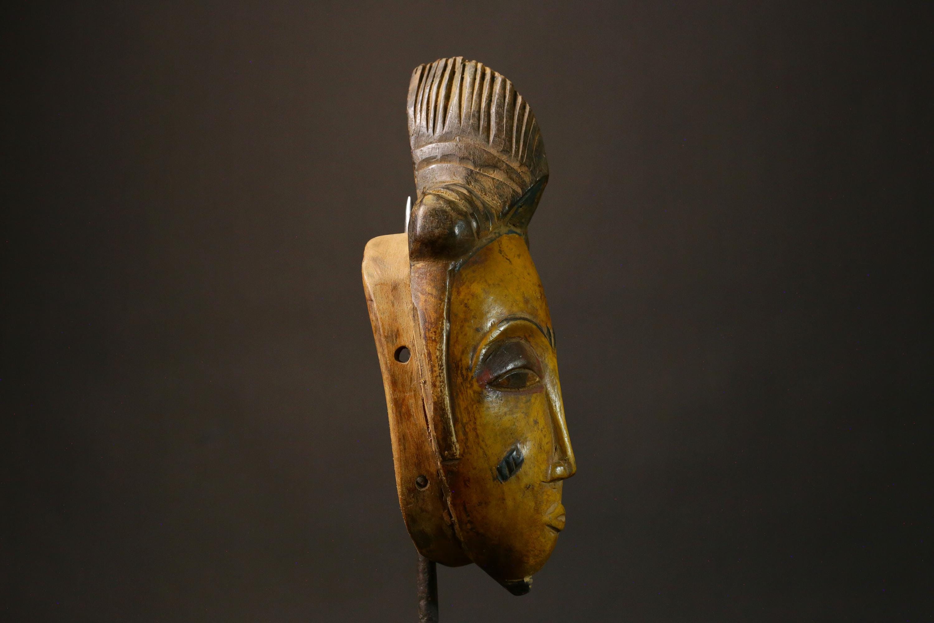 African Mask Hand-Carved African Guro Tribal Face Mask Unique Wooden Wall Hanging Art Decor 9249