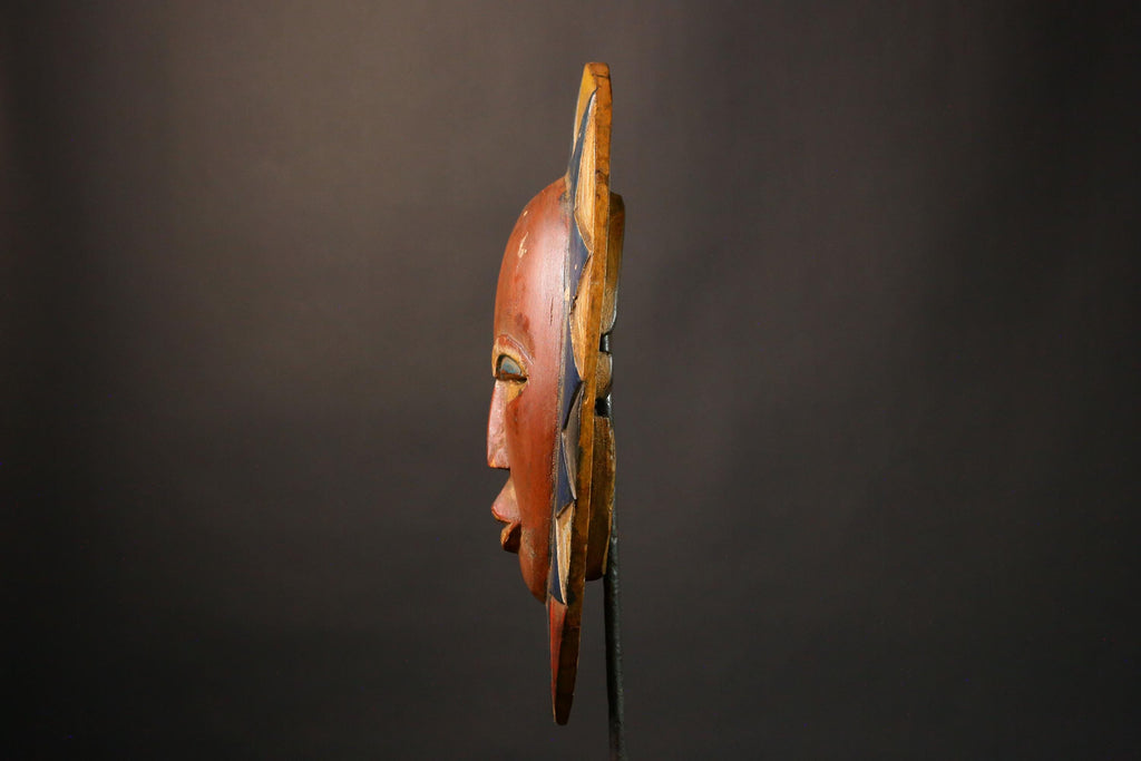 African Mask Hand-Carved Guro Mask - Beautiful Wooden Art, Authentic Tribal Wall Decor, Unique Collectible Sculpture Piece-G3457