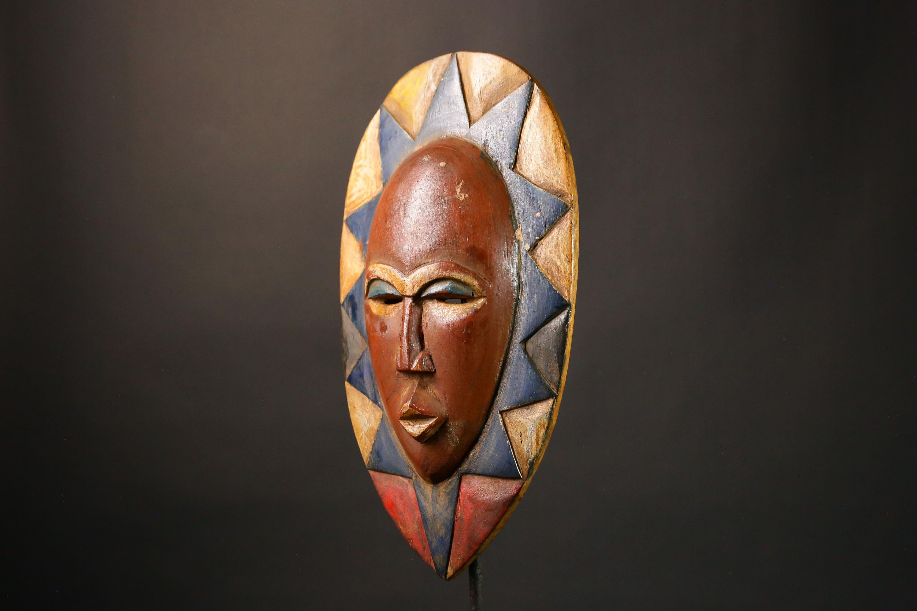 African Mask Hand-Carved Guro Mask - Beautiful Wooden Art, Authentic Tribal Wall Decor, Unique Collectible Sculpture Piece-G3457