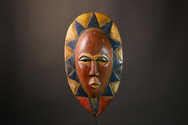 African Mask Hand-Carved Guro Mask - Beautiful Wooden Art, Authentic Tribal Wall Decor, Unique Collectible Sculpture Piece-G3457