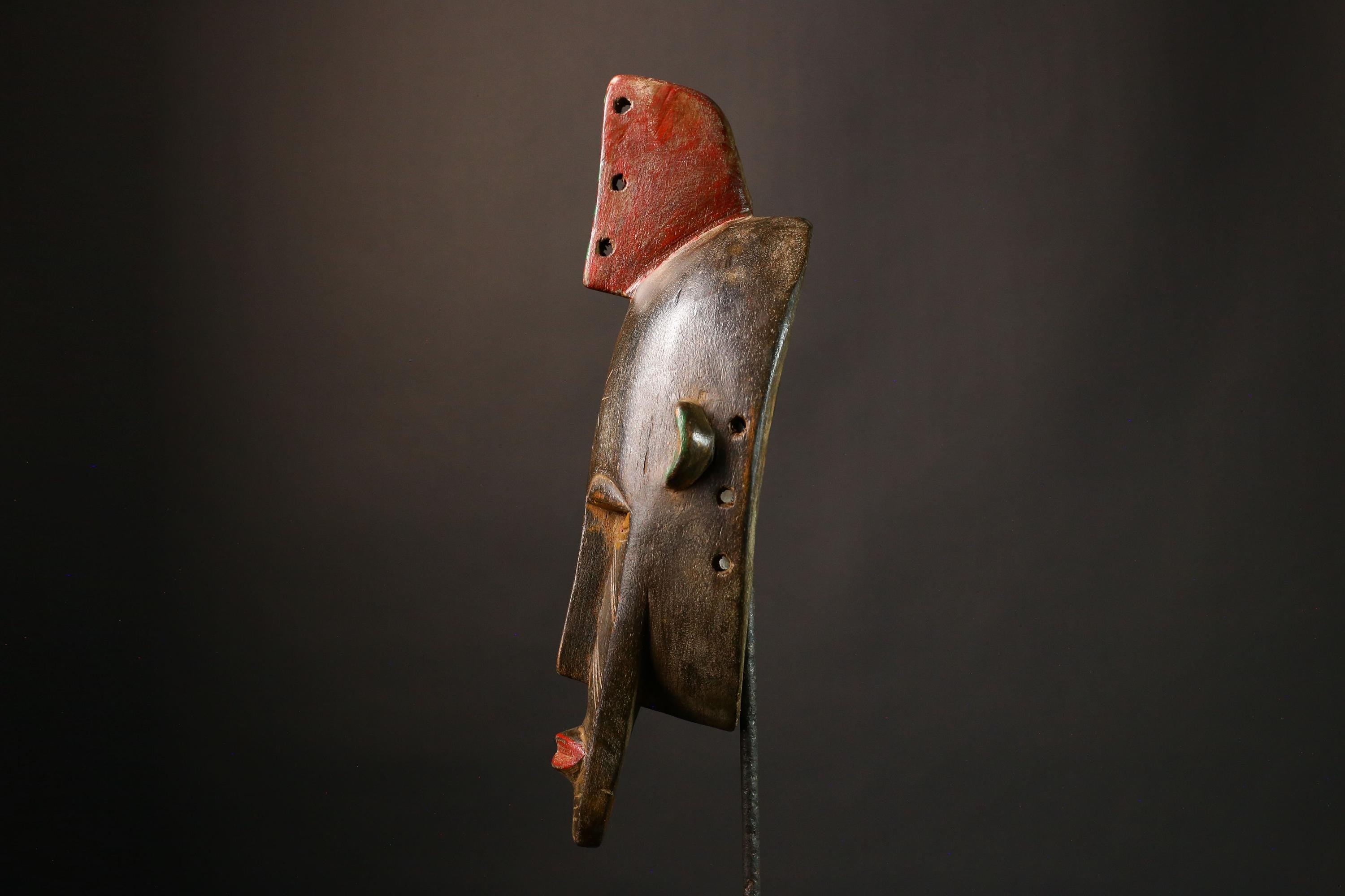 African mask Large Antique Bambara Masks - Hand Carved Wall Hanging, Unique Tribal Art, Authentic Home Decor Sculpture Piece-G3455