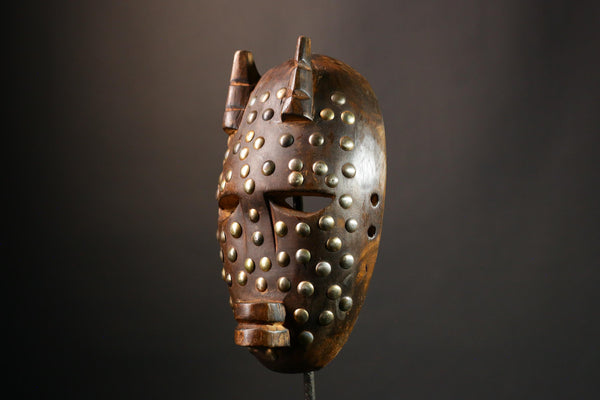 African Ngbandi Mask - Handcrafted Wooden Tribal Art, Unique Collectible Wall Decor, Authentic Ethnic Sculpture, Cultural Accent-G3452