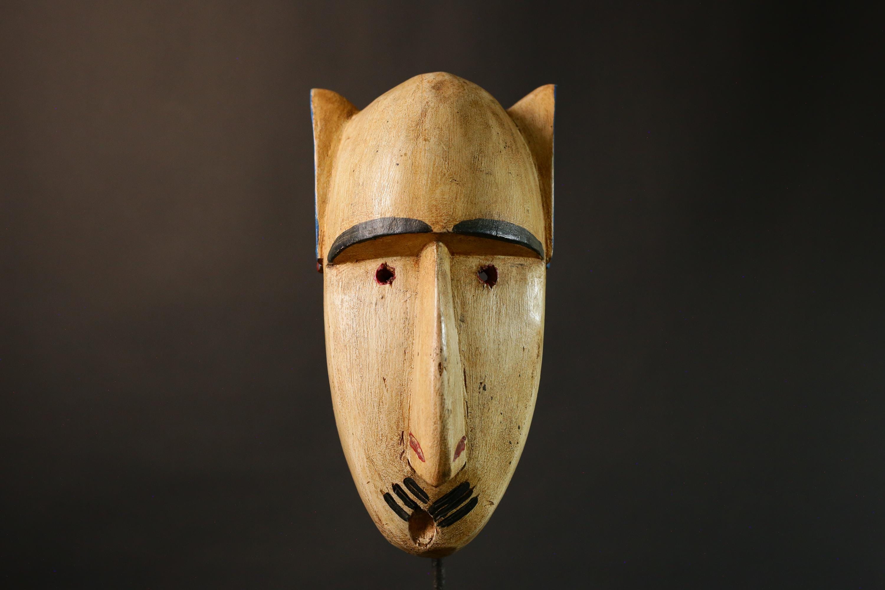 African mask Large Bambara Mask - Hand Carved Wooden Art, Unique Tribal Home Decor, Authentic Ethnic Sculpture, Cultural Wall Accent-G3451