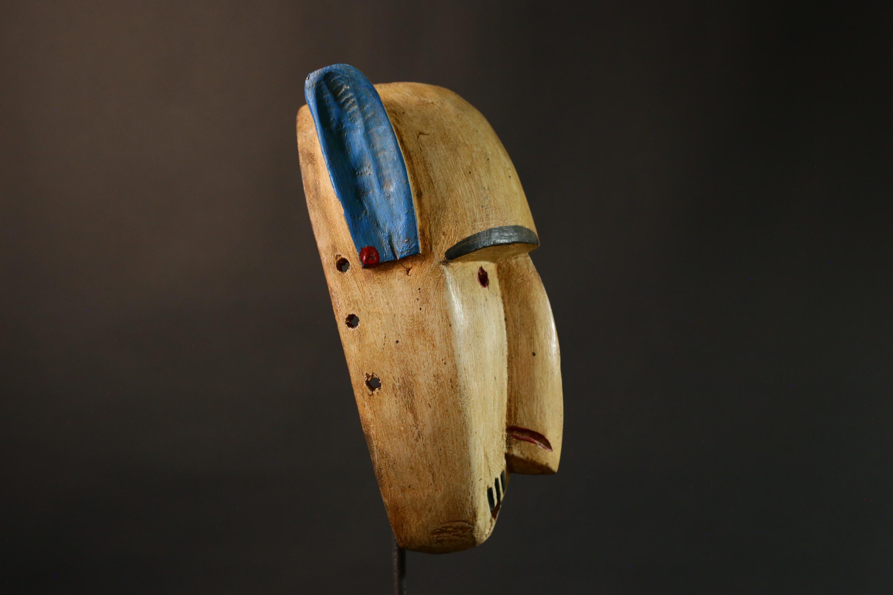 African mask Large Bambara Mask - Hand Carved Wooden Art, Unique Tribal Home Decor, Authentic Ethnic Sculpture, Cultural Wall Accent-G3451