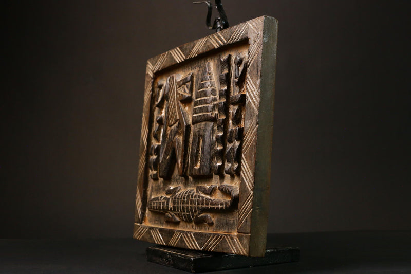 African Yoruba Granary Door Hand Carved Wall Hanging Home Décor statue-G3220