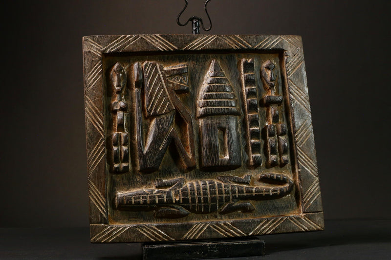 African Yoruba Granary Door Hand Carved Wall Hanging Home Décor statue-G3220