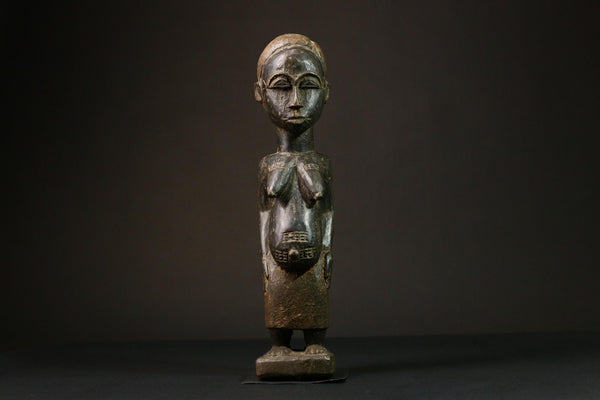 African Baule Blolo Bla Figure primitive decor Wooden Collectible Sculpture Home Decor G3216