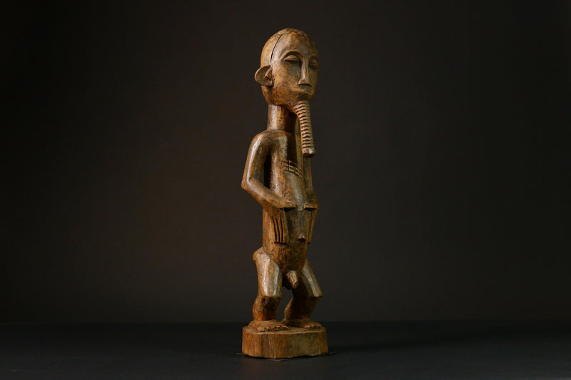 African Baoule Waka Sona Wood Statue Unique Tribal Art Collectible Piece Figure primitive decor-G3212