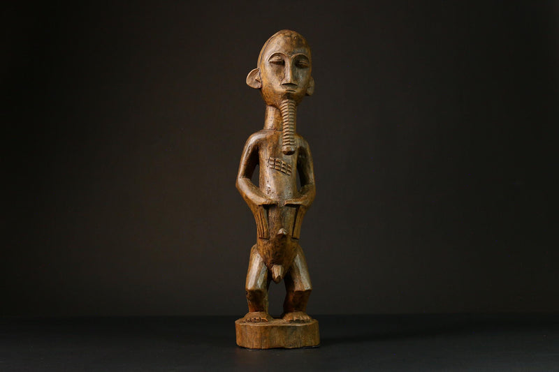 African Baoule Waka Sona Wood Statue Unique Tribal Art Collectible Piece Figure primitive decor-G3212