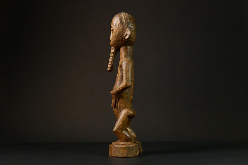 African Baoule Waka Sona Wood Statue Unique Tribal Art Collectible Piece Figure primitive decor-G3212