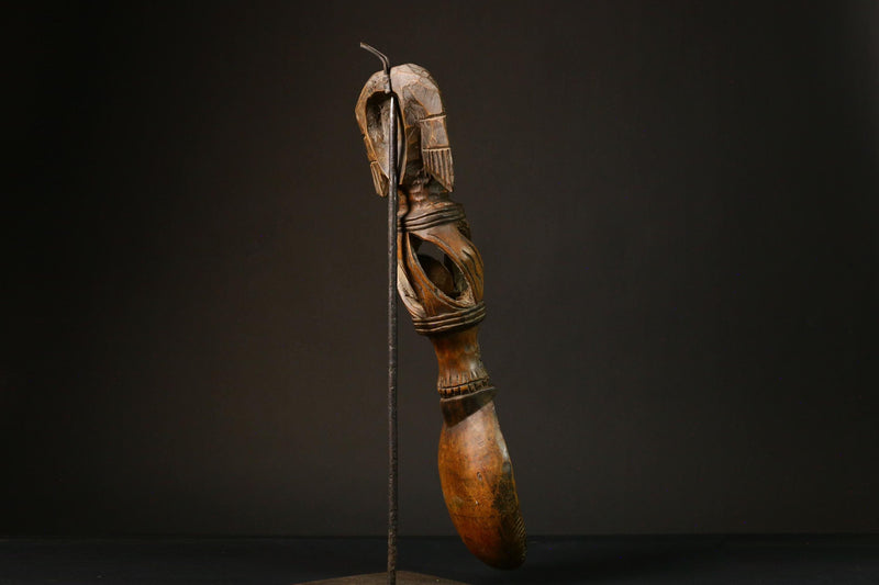 African primitive decor Ashanti Carved Spoon Unique Decorative Wooden Art Collectible Figure -G3208