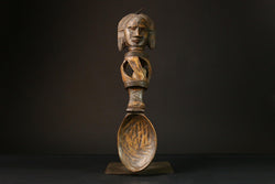 African primitive decor Ashanti Carved Spoon Unique Decorative Wooden Art Collectible Figure -G3208