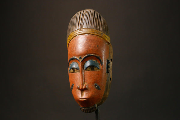 African mask Vintage Hand-Carved Guro Masks Unique Wooden Face Wall Art Decor 9242