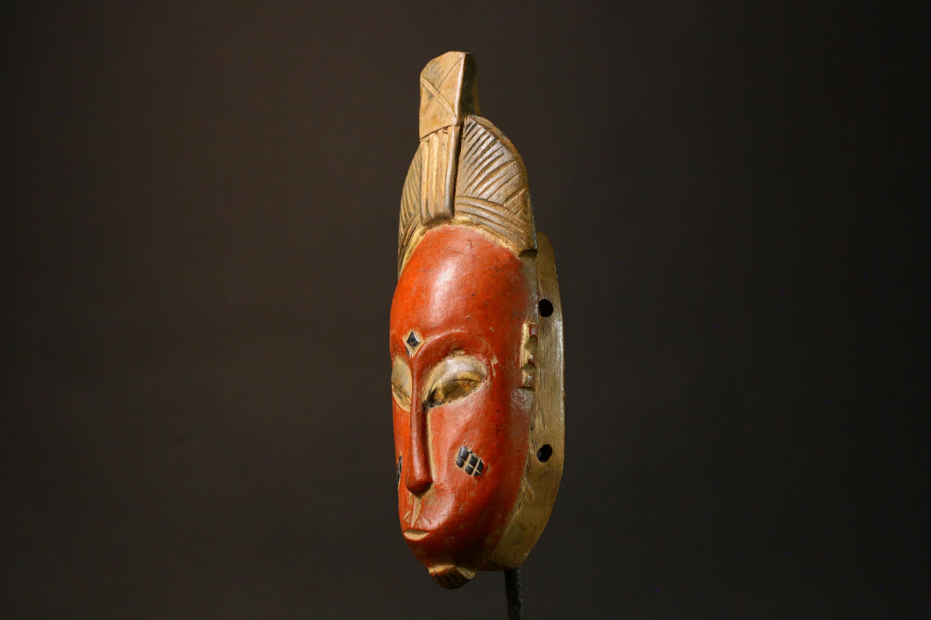 African mask Hand-Carved Guro Tribal Face Mask Unique Wooden Wall Art Decor 9243