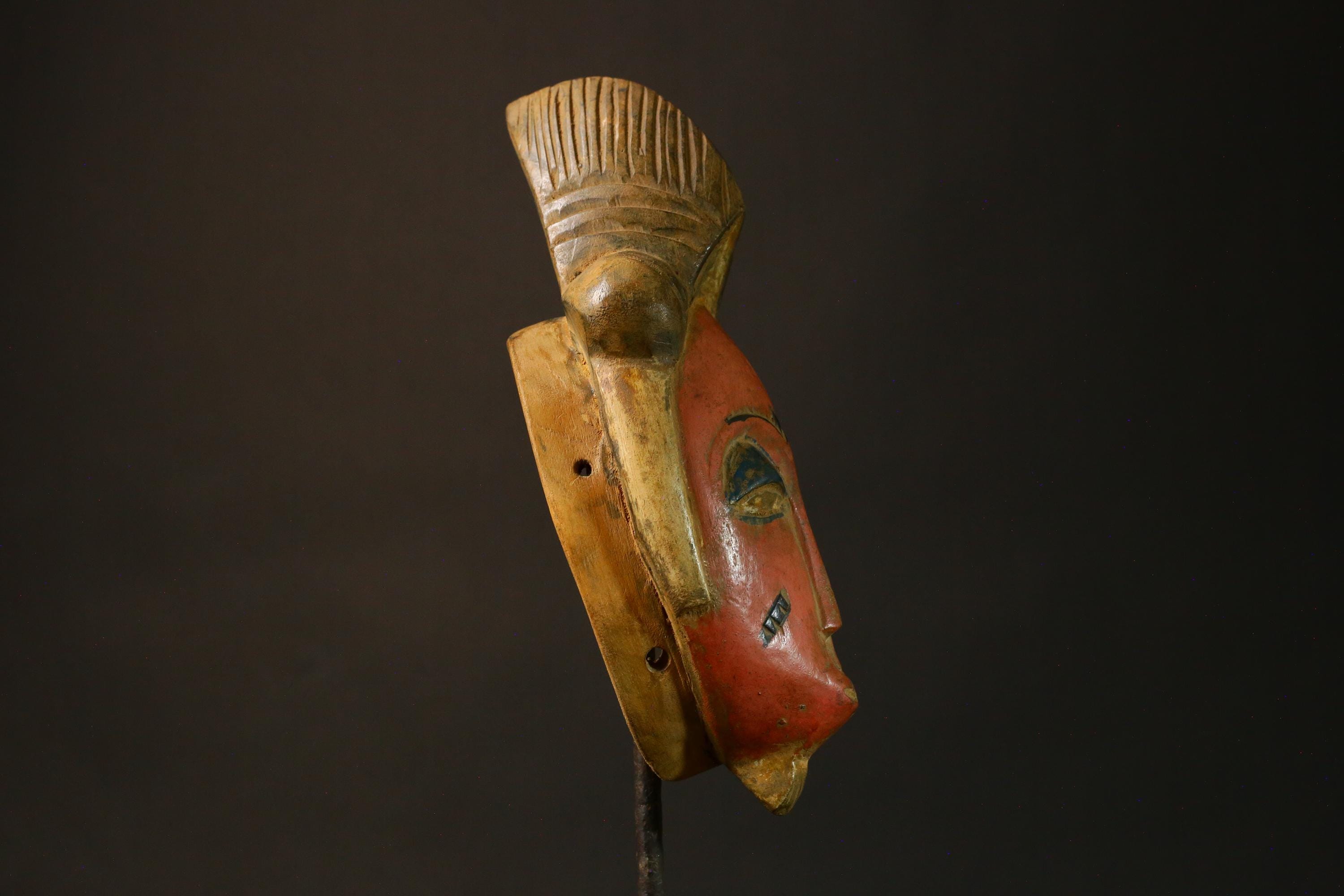 African mask Vintage Guro Tribal Mask Antique Face Art Collectible Wall Decor -9238
