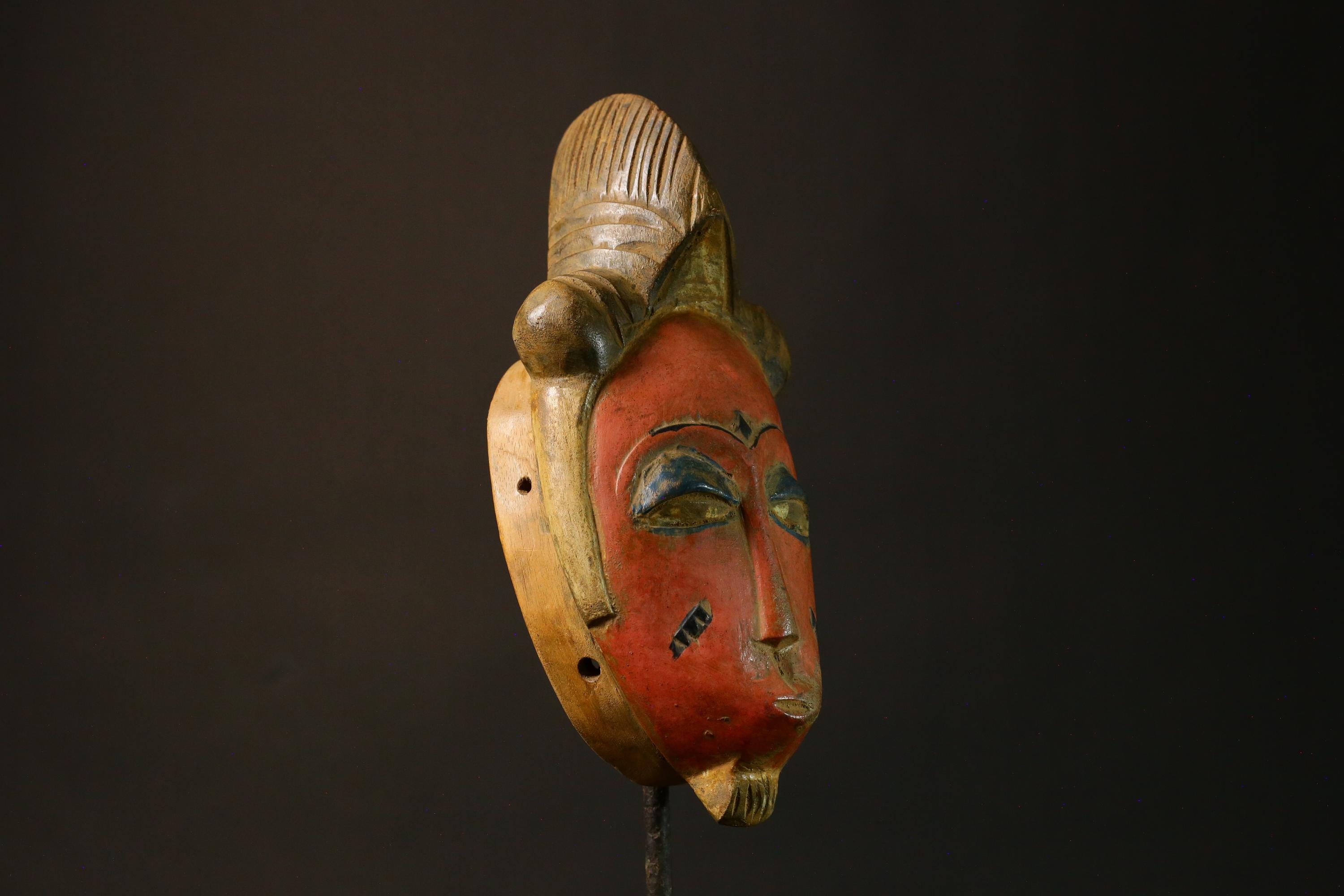 African mask Vintage Guro Tribal Mask Antique Face Art Collectible Wall Decor -9238