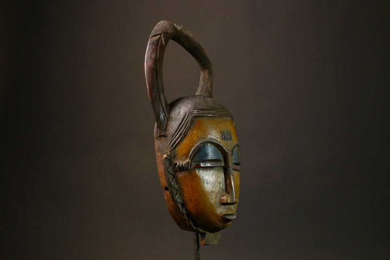 African Mask primitive art Antique Guro Mask Vintage Carved Tribal Art Wooden Collectible Piece 6347