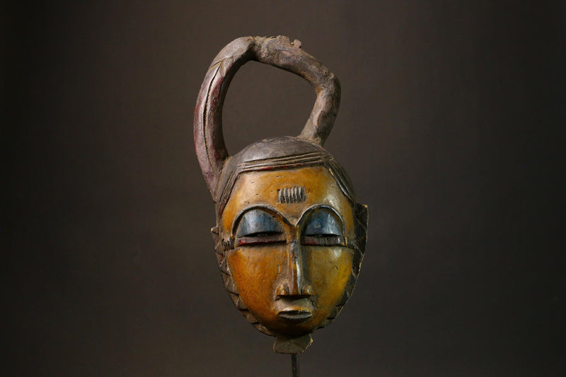 African Mask primitive art Antique Guro Mask Vintage Carved Tribal Art Wooden Collectible Piece 6347