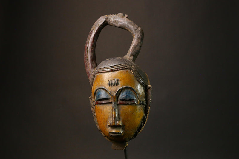 African Mask primitive art Antique Guro Mask Vintage Carved Tribal Art Wooden Collectible Piece 6347