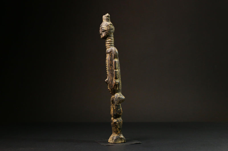 African Nkisi N'kondi Power Figure primitive art Carved Wooden Tribal Art Decor -G1571