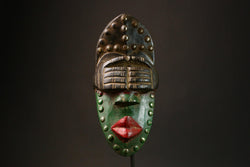 African Senufo Kpelie Mask Hand-Carved Wood Primitive Art Decor Collectible Piece G3231