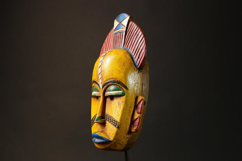 African mask primitive art Hand-Carved Guro Mask Antique African Tribal Art Decor West African Face G3227