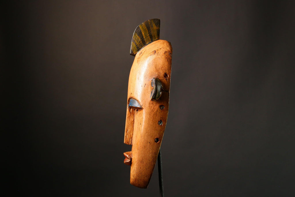 African mask Large Hand-Carved  Wooden Mask Authentic Bambara Tribal Wall Decor from Mali Unique Art Piece - G3471