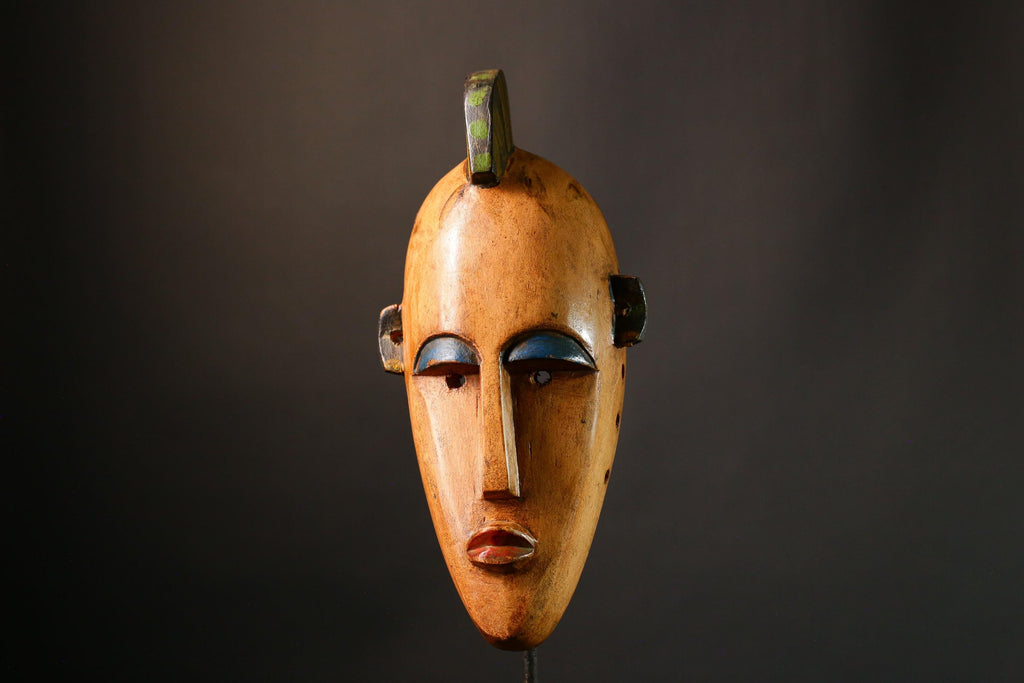 African mask Large Hand-Carved  Wooden Mask Authentic Bambara Tribal Wall Decor from Mali Unique Art Piece - G3471