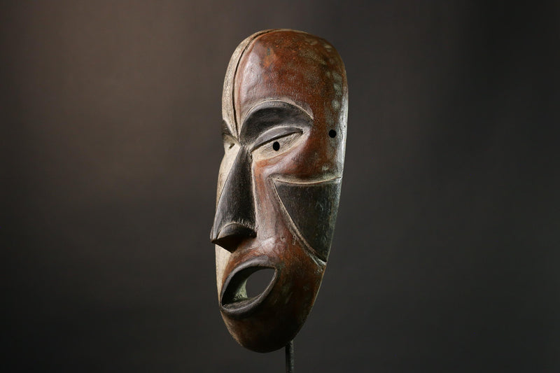 African Mask Authentic Igbo Ceremonial Face Mask Tribal Art Nigerian Wood Handcrafted Collectible Decor - G1899