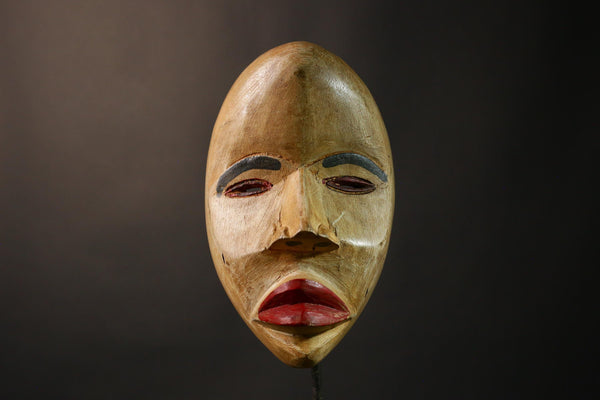 African Mask Handcrafted Solid Wood African Dan Maou Mask Vintage Tribal Art Home Decor G3488