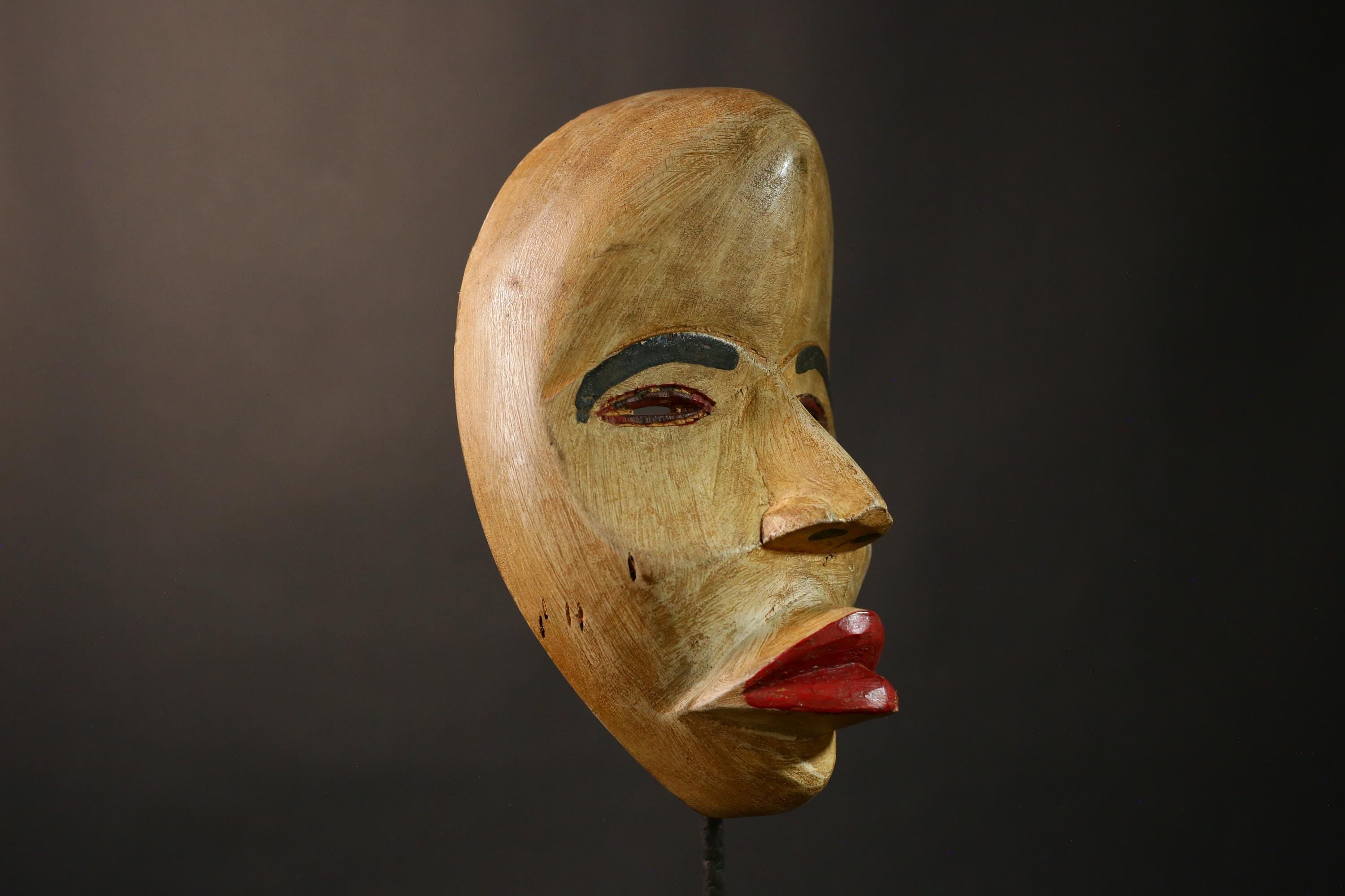 African Mask Handcrafted Solid Wood African Dan Maou Mask Vintage Tribal Art Home Decor G3488