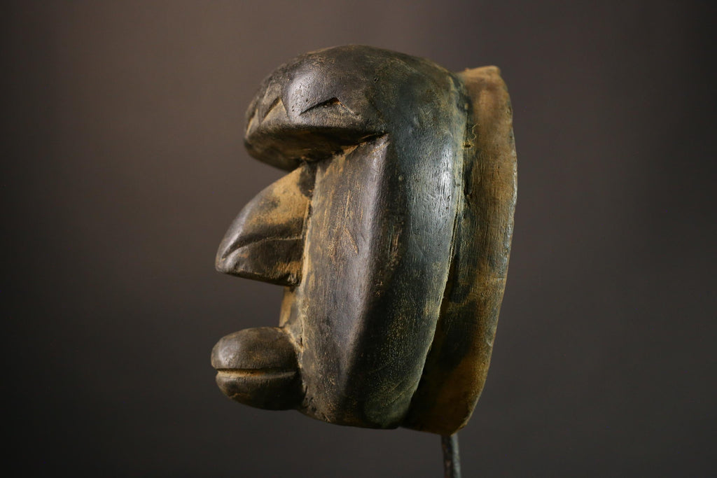 African mask Antique Mask Dan Maou Tribal Art Authentic Wood Carving Ethnic Wall Decor Collectible Home Accent-G1892