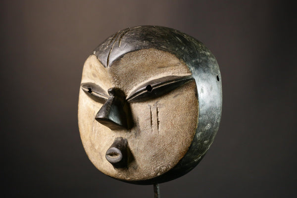 African Masks Antique Lega Mask Congo Tribal Face Art Authentic Wall Hanging Unique Ethnic Decor Handcrafted Wood Sculpture- G1891