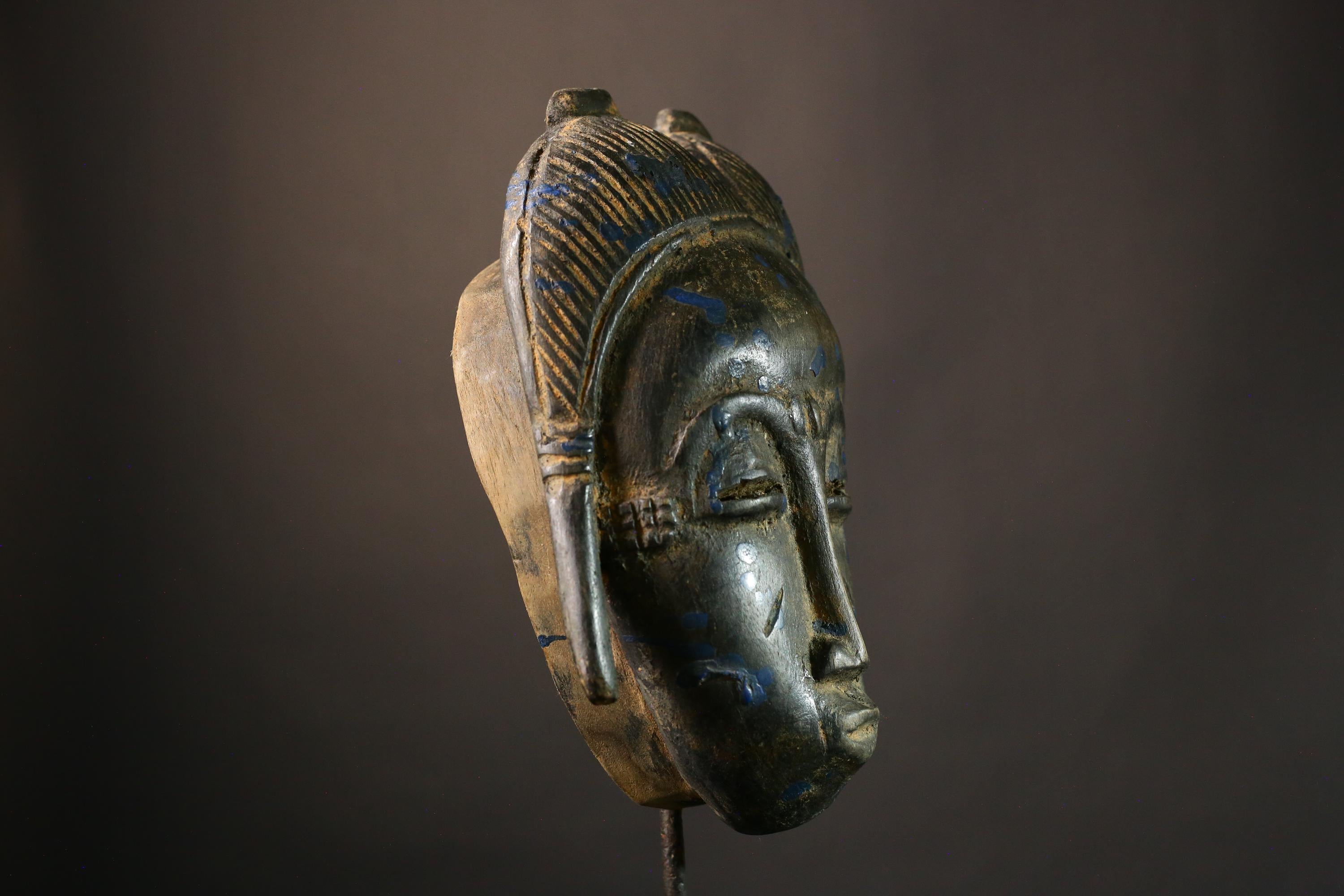 African mask Antique Tribal Masks Guro Baule Wood Carvings Authentic Face Wall Hanging Ethnic Home Decor Collectible Vintage Carved -G1888