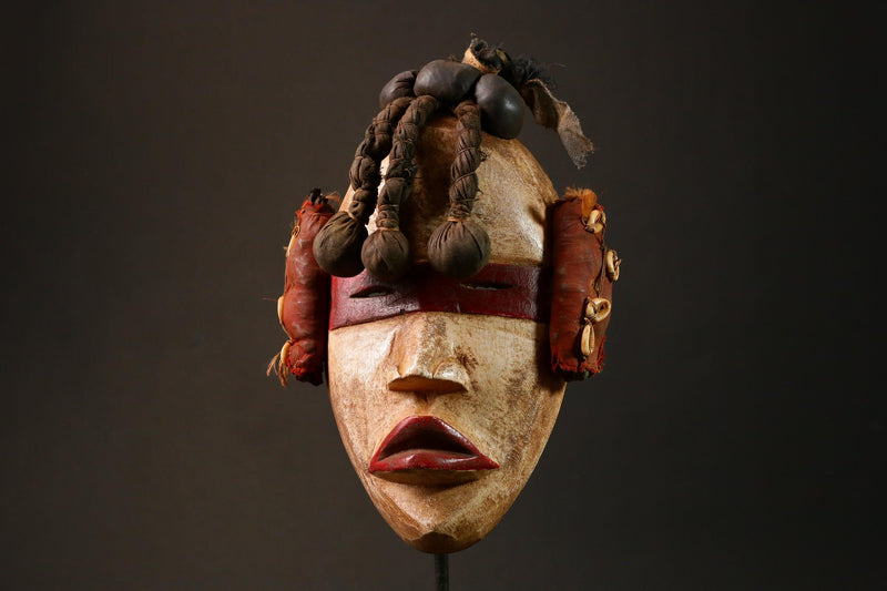 African Dan Style Zakpai Wooden Mask Handcrafted Tribal Art Collectible Unique Wall Decor - G3249