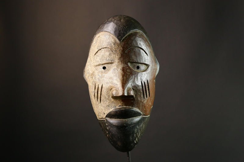 African Mask Authentic Igbo Mask Nigerian Tribal Wood Carving Maiden Spirit Wall Decor Ethnic Home Accent Collectible Artwork-G1887