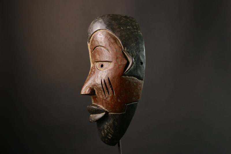 African Mask Authentic Igbo Mask Nigerian Tribal Wood Carving Maiden Spirit Wall Decor Ethnic Home Accent Collectible Artwork-G1887