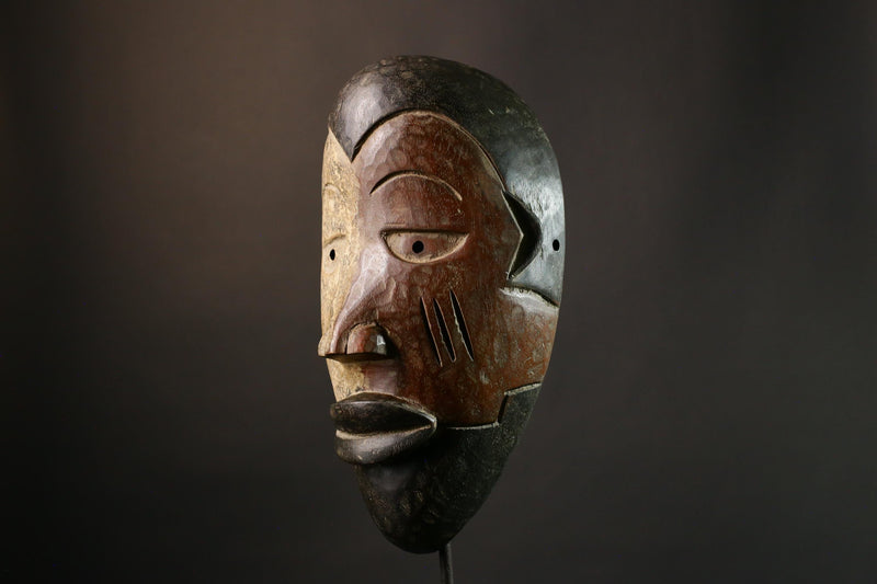 African Mask Authentic Igbo Mask Nigerian Tribal Wood Carving Maiden Spirit Wall Decor Ethnic Home Accent Collectible Artwork-G1887