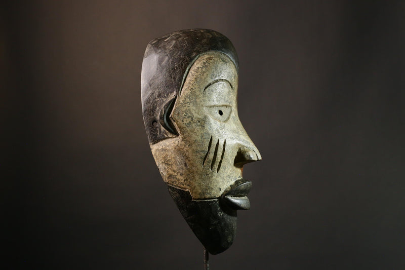 African Mask Authentic Igbo Mask Nigerian Tribal Wood Carving Maiden Spirit Wall Decor Ethnic Home Accent Collectible Artwork-G1887