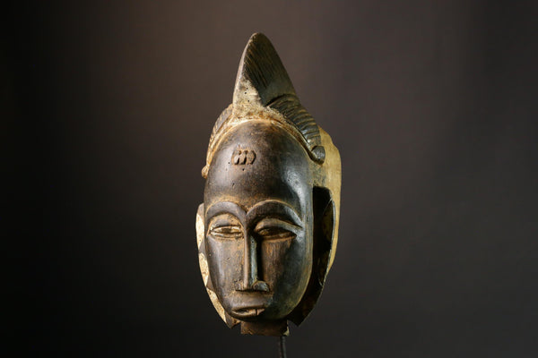 African mask Vintage Baule Mask Antique Tribal Wall Decor Handcrafted Home Accent Ethnic Art Collectible Authentic Cultural Piece-G1884