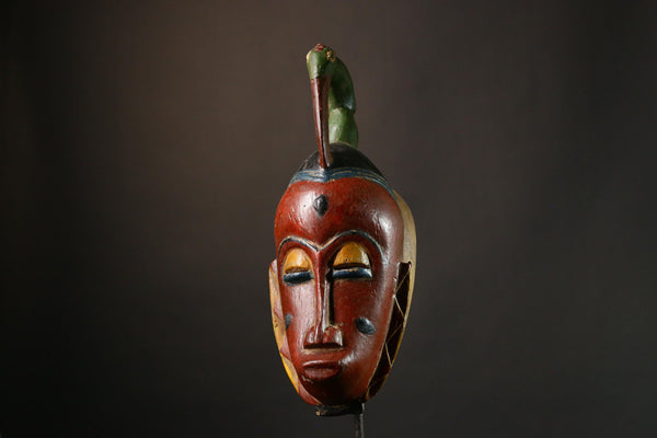 African mask Unique Vintage Guro Tribal Face Mask - Hand-Carved Art for Exceptional Home Décor & Collectible Lovers-9426