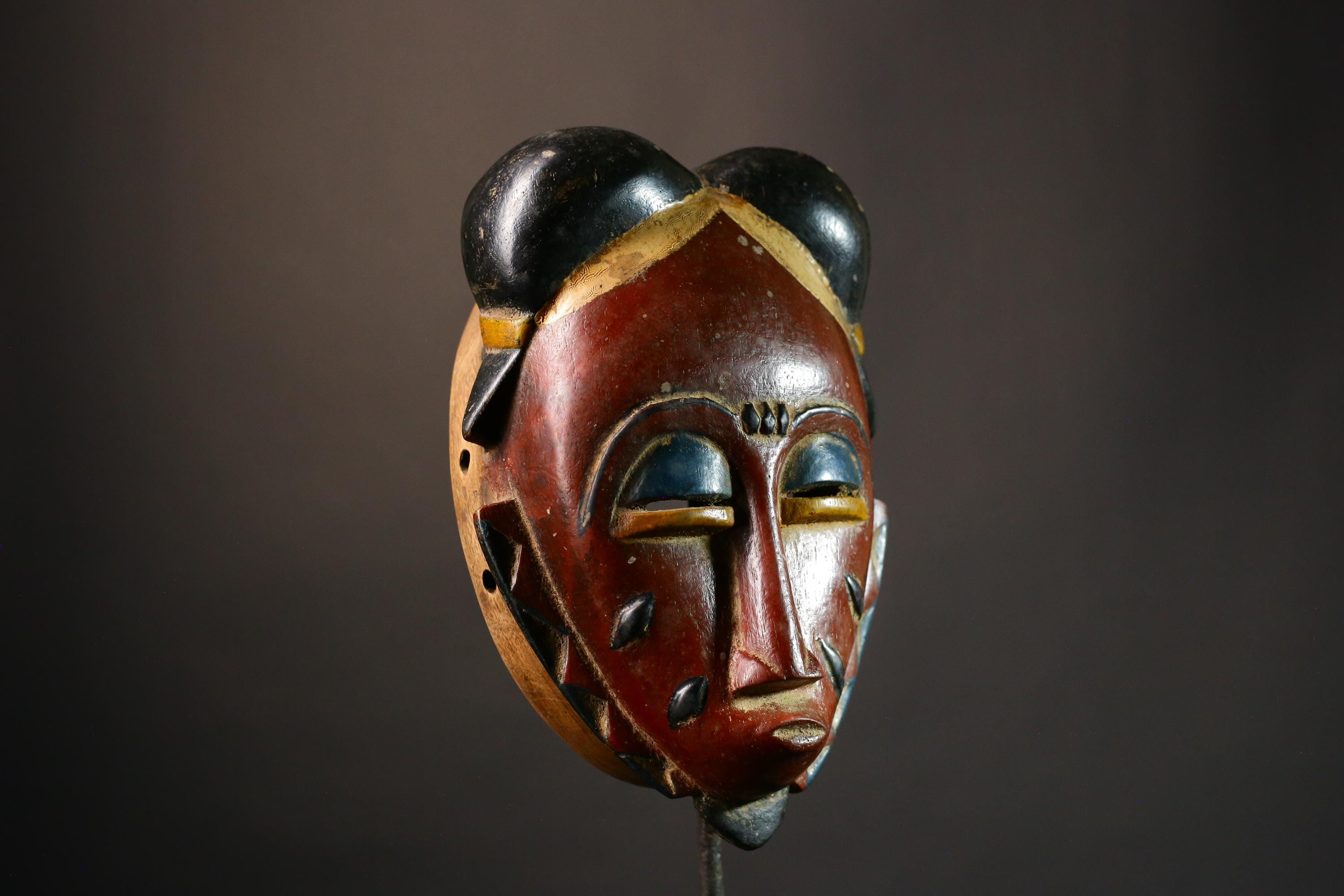African Masks Antique Baule Masks Wall Hanging Unique Primitive Art Collectibles Home Decor Tribal Decor Vintage Artisan Craft-9430