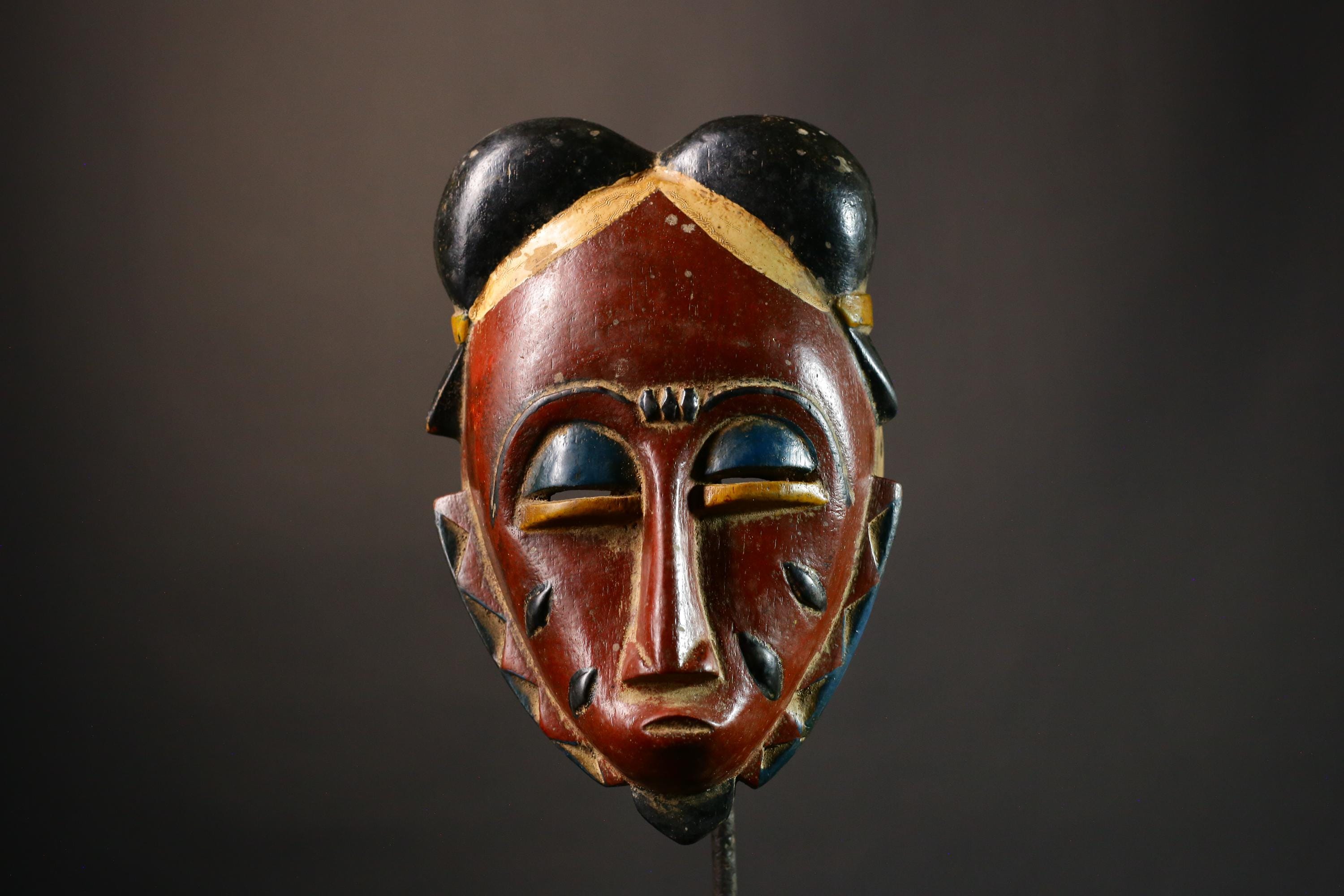 African Masks Antique Baule Masks Wall Hanging Unique Primitive Art Collectibles Home Decor Tribal Decor Vintage Artisan Craft-9430