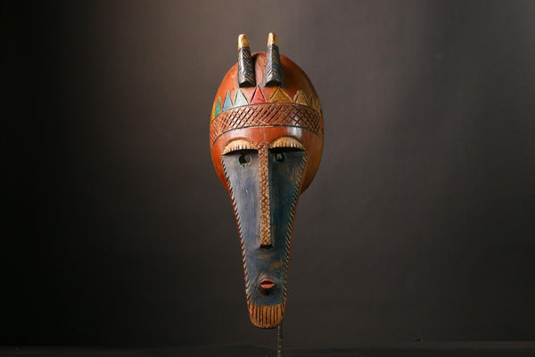 African mask Hand-Carved African Bambara Mask Tribal Art Ethnic Wall Decor Unique Sculpture G3502