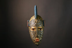 African Mask Authentic Antique Dan Bambara Mask Hand-Carved African Tribal Wall Art Unique Home Decor - G3499