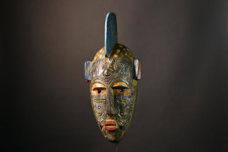 African Mask Authentic Antique Dan Bambara Mask Hand-Carved African Tribal Wall Art Unique Home Decor - G3499