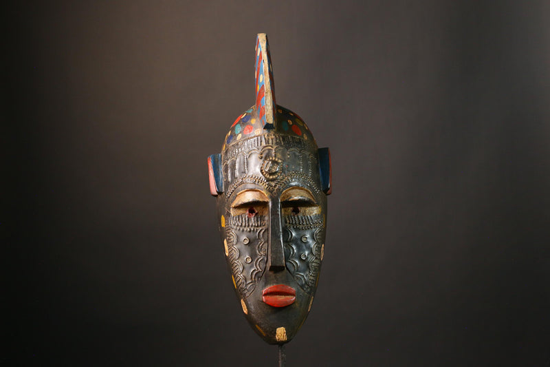 African mask Antique Bambara Mask - Hand Carved Guro Wood Wall Art Collectible-G3498