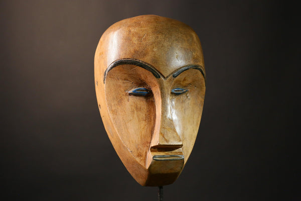 African Authentic Tribal Muminia Mask Traditional Lega Face Decor Unique Handmade Wall Sculpture for Home Décor Ethnic Artisan Gift - G3495