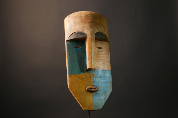 African Authentic Tribal Muminia Mask Traditional Lega Face Decor Unique Handmade Wall Sculpture for Home Décor Ethnic Artisan Gift - G3494