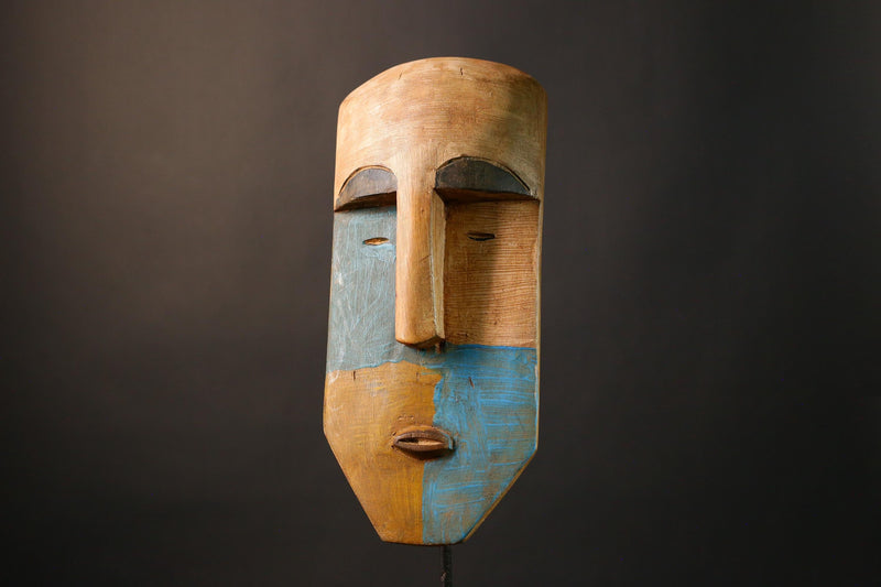 African Authentic Tribal Muminia Mask Traditional Lega Face Decor Unique Handmade Wall Sculpture for Home Décor Ethnic Artisan Gift - G3494